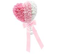 Decoración de lazo de corazón de rosa perfecta para la parte superior del árbol, San Valentín y temporada de boda, suministros de fiesta de vacaciones, líder de árbol temático de amor