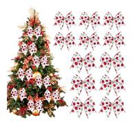 Decoración de Lazos navideños, 15 centímetros de diámetro, Accesorios de Festivos, 12 Lazos clásicos, decoración navideña, para Puerta Delantera, Chimenea, escaleras, Mesa, Ventana, Cinta de