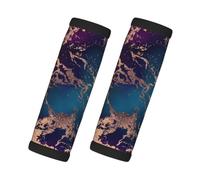 Decoración de lujo en mármol morado oscuro y verde azulado con detalles dorados., 2 piezas de fundas para asas de equipaje, cubiertas suaves y cómodas para asas de equipaje. Etiqueta para equipaje.