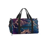 Decoración de Lujo en mármol Morado Oscuro y Verde Azulado con Detalles Dorados.,Bolso Deportivo Bandolera de Mano, Bolsa de Deporte, Bolsa de Viaje de Gran Capacidad para Mujeres y Hombres.