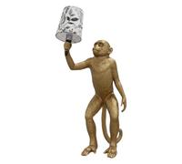 Decoración de luz de Monkey con configuración sin, A | Apariencia escultórica, de pie sosteniendo la luz, exhibición decorativa para estanterías y alféizares