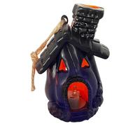Decoración De Luz LED De Halloween, Iluminación De La Casa Embrujada, Adorno De Calabaza Espeluznante, con Efecto Parpadeo, Diseño Seguro De Batería, 8x6.5x11cm, para Agregar Un Brillo Misterioso