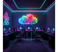 Decoración de luz LED Thundercloud alimentada por USB, lámpara de nube de trueno 3D con sincronización de música y efectos de rayos multicolor, kit de luz ambiental USB para dormitorio, sala de juegos