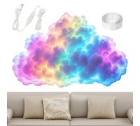 Decoración de luz LED Thundercloud alimentada por USB, luz de nube grande con ritmo musical, lámpara de nube de trueno, lámpara de nubes multicolor para dormitorio, sala de juegos, decoración de
