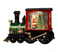 Decoración de luz nocturna de tren lleno de agua, centro de mesa festivo de Papá Noel con muñeco de nieve con iluminación suave, personaje de dibujos animados de Navidad (C)