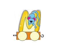 Decoración De Madera Letra M Con Ruedas BxLxH 50x30x70mm NUEVO Cumpleaños