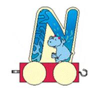 Decoración De Madera Letra N Sobre Ruedas 50x30x70mm NUEVO Cumpleaños