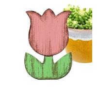 Decoración de madera - Letreros de mesa de flores, floral vintage de pie, acento de bandeja escalonada, obra de arte de primavera de granja, mesa retro encantadora | Configuración de estante de