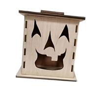 Decoración de madera rústica para Halloween, decoración de escritorio de jardín, centro de mesa, altura 19 cm