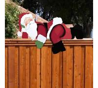 Decoración de marco de puerta de Papá Noel, decoración de valla de Navidad para exteriores, decoración de valla de Papá Noel durmiendo para decoración de jardín, patio, decoración de letrero de valla