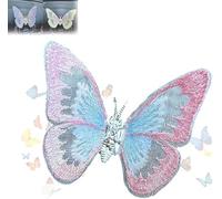 Decoración de mariposa con fragancia bordada, exquisita decoración de salida de aire de consola de coche, accesorios interiores perfumados para automóvil o hogar (rosa)