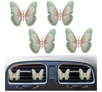 Decoración de mariposa para automóvil, decoración de consola central automotriz con clip de ventilación de salida de aire acondicionado, adorno de accesorios interiores de automóviles (verde)