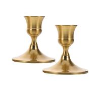 Decoración de Mesa Candelabros cónicos de latón, Soportes candelabros Europeos Vintage, 2 uds Candelabros