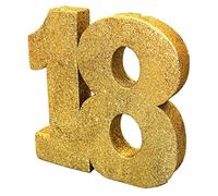 Decoración de mesa con purpurina número 18, color dorado, centro de mesa, centro de mesa, decoración de mesa para 18 cumpleaños, paquete de 1, 20 cm, H100