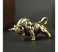 Decoración de mesa de café, 3,8 x 1,7 x 2,1 cm, figuras de corrida de toros de latón, miniaturas, adornos de escritorio de oficina, manualidades, vintage, cobre, zodiaco, animal, toro, decoración de