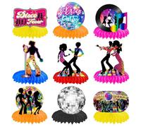Decoración de mesa de discoteca, decoración de mesa de los 70, panales de abeja, decoración de mesa de los años 70, 80, 90, decoración de fiesta de los años 70, 9 unidades