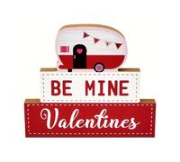 Decoración de mesa de madera para el día de San Valentín para dormitorio, sala de estar, decoración de boda, centro de mesa de San Valentín, letreros de madera maciza