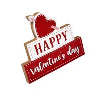Decoración de mesa de madera para el día de San Valentín para dormitorio, sala de estar, decoración de boda, centro de mesa de San Valentín, letreros de madera maciza