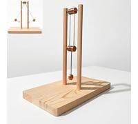 Decoración de mesa de péndulo doble, decoración de péndulo doble caótico de madera, escultura de energía cinética, juguete de escritorio de péndulo científico, herramienta de aprendizaje STEM para el