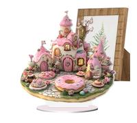 Decoración de mesa de San Valentín - Decoración de mesa de castillo de postre de acrílico 2D, mesas de San Valentín, centros de mesa, letrero de mesa de San Valentín para suministros de fiesta de boda