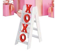 Decoración de mesa de San Valentín,Escalera de madera Decoración estacional | Ornamento de oficina para | para soporte de ventana biblioteca mesita de noche salón dormitorio cena mantel