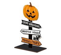 Decoración de mesa fantasma de madera, cartel de mesa de madera Decoración decoración de Halloween. Su diseño único e innovador de elementos calabaza y fantasma crea un fuerte ambiente festos