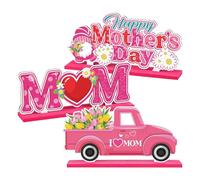 Decoración de Mesa para el Día de la Madre,Letrero De Madera Para Mamá - Decoración De Mesa Con Flores | Letras De Madera Decorativas Para El Hogar, Centros De Mesa Para Mamá, Abuela Y Escritorio