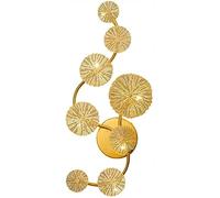 Decoración de metal cubierto apliques pared, lámpara creativa dorada, lámparas modernas for la sala estar del pasillo, forma hoja loto, base G4 (color: 5 cabezas)(8 Heads)