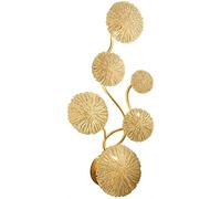 Decoración de metal cubierto apliques pared, lámpara creativa dorada, lámparas modernas for la sala estar del pasillo, forma hoja loto, base G4 (color: 5 cabezas)(6 Heads)