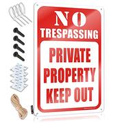 Decoración de metal de estaño con texto en inglés "No Trespassing Private Property Keep Out", regalo feminista para abogados, decoración de pared (30 x 40 cm)