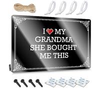 Decoración de metal de hojalata elegante con texto en inglés "I Love My Grandma She Bought Me This Rustic Wall Art Sweet Easy Hang For Days" (20 x 30 cm)