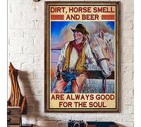 Decoración de metal para sala de estar, con olor a caballo sucio, perro baboso, bueno para el alma, vaquera, caballo, cartel de estaño, cartel de metal vintage para bar, club de música, cueva