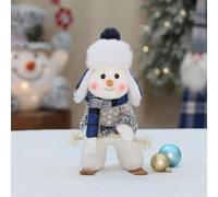 Decoración de muñeco de Nieve de Peluche para Navidad, Centro de Mesa y Adorno para árbol de Navidad de Punto, Adorno Artesanal de la Serie Azul para la Chimenea navideña YH239909 A