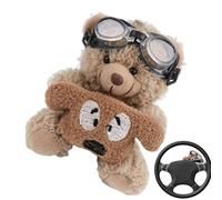 Decoración de muñeco de peluche para coche con personalidad, oso creativo para decoración de coche,Muñeca con mango de cambio de limpiaparabrisas de felpa automática | Decoración interior de automóvil