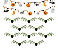 Decoración De Murciélagos para Pared Halloween,Adorno Brillante para Fiestas | Decoración Gótica para Habitación Casa Embrujada Porche Puerta Principal