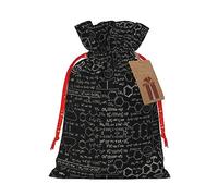 Decoración de Navidad, bolsa de regalo con cordón, bolsas de regalo de Navidad y cumpleaños, bolsas de regalo reutilizables multiusos, ilustración abstracta de ciencia química 3D