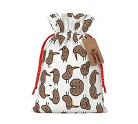 Decoración de Navidad, bolsa de regalo con cordón, bolsas de regalo de Navidad y cumpleaños, bolsas de regalo reutilizables multiusos. Kiwi Birds Cute