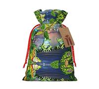 Decoración de Navidad, bolsa de regalo con cordón, bolsas de regalo de Navidad y cumpleaños, bolsas de regalo reutilizables multiusos. Muchas ranas cantan en las ramas