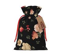 Decoración de Navidad, bolsa de regalo con cordón, bolsas de regalo de Navidad y cumpleaños, bolsas de regalo reutilizables multiusos. Otoño hermoso floral