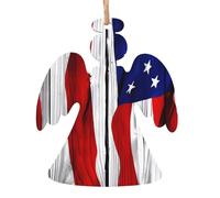 Decoración de Navidad de madera con bandera de Estados Unidos, decoraciones de madera impresas adecuadas para decoraciones de fiesta de árboles de Navidad