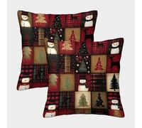 Decoración de Navidad - Estilo de Patchwork Festivo Fundas Cojines Para Sofá 2 Piezas Disponible todas las estaciones Funda De Almohada Modernas Decorativa Throw Cojín Para Sala Hogar 50x50cm