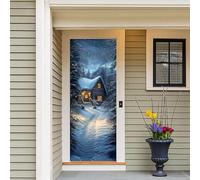 Decoración de Navidad para árbol de Navidad, cubierta de puerta, tapiz, decoración de fiesta (E, 200 x 90 cm)