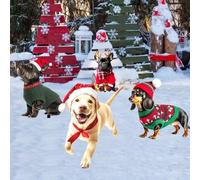 Decoración de Navidad para exteriores, interesante juego de estacas de jardín de animales de Navidad, colorido inserto artístico, adorno de Navidad al aire libre para patio (rojo, 30 cm)