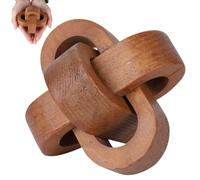Decoración de Nudos de Madera 3.7 Pulgadas 3 Enlaces Moderno Boho Wood Link Decor Decoración de la Cadena de Madera Decorativa para la Mesa de café Sala de Estar de la Sala de Estar Decoración del es