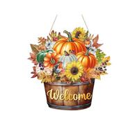 Decoración de otoño Coronas de Otoño para Puerta de Entrada, letreros de Puerta de Calabaza de Cosecha de otoño para Decoraciones del hogar de la Cosecha de otoño Decoraciones Frontales