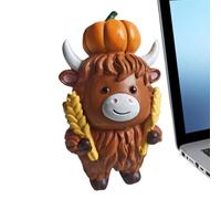 Decoración de otoño de de las tierras altas, figura de resina rústica para acentos de otoño, estatua de Acción de Gracias pintada a mano con detalles realistas, figura de para sala de