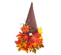 Decoración de otoño de gnomos de Acción de Gracias, corona artificial de cosecha de otoño de 19.7 x 11.8 pulgadas, decoración de puerta de granja de polipropileno, acento rústico de temporada para el
