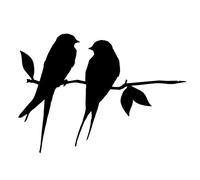 Decoración de pájaro de metal,hierro forjado negro en silueta de jardín de animales de rama | Decoración de jardín de silueta