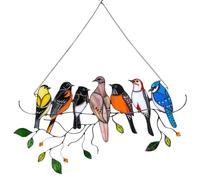 Decoración de Pájaros para Colgar en la Ventana - Atrapasueños y Joyas Acrílicas para el Hogar y Jardín - Etiqueta de Regalo