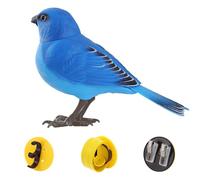Decoración de pájaros para mascotas, juguete de pájaro activado por voz, modelo de movimiento animal realista, juguete interactivo con respuesta de sensor de luz, actividad atractiva para gatos de